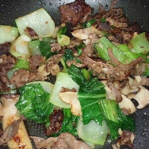 牛肉とチンゲン菜の炒め物